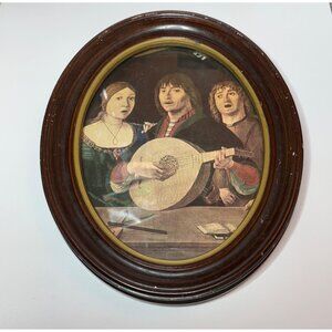 Framed Vintage Art Italian Renaissance Print: Lorenzo Costa's "A Concert"